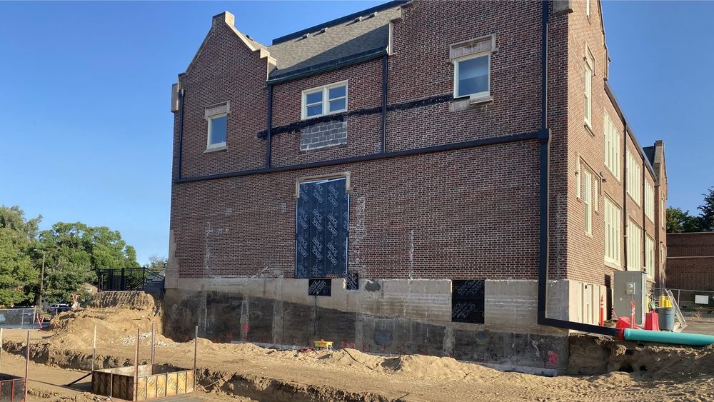 Excavation and foundation work at St. Paul Catholic High School